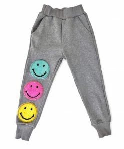 Lola + The Boys New Arrivals 3 Emoji Joggers Gray