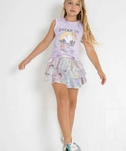 Discount 😀 Lola + The Boys 3 Layers Shimmering Silver Sequin 👗 Skirt 👧 Girls 💯 9 Lola + The Boys 3 Layers Shimmering Silver Sequin Skirt Girls