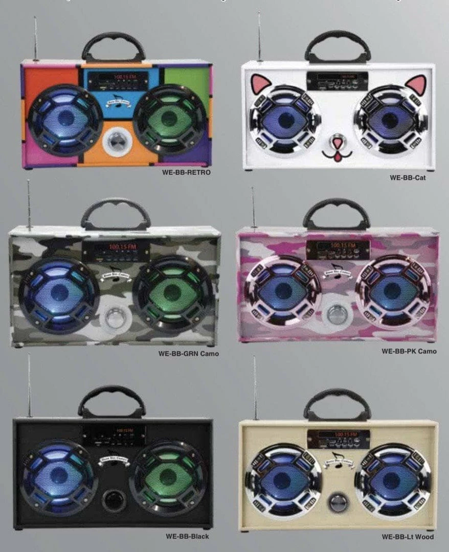 Outlet ❤️ Wireless Express Bling Mini LED BoomBox Speakers 👧 Girls ⌛ 3 Wireless Express Bling Mini LED BoomBox Speakers Girls