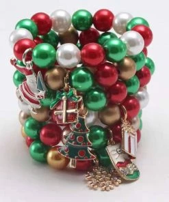 Lola + The Boys Christmas Charm Bracelet Stack Girls