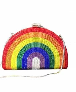 Lola + The Boys Crystal Encrusted Rainbow Clutch