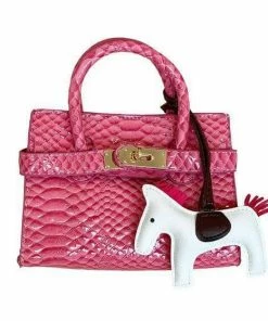 Lola + The Boys Girls Mini Faux Croc Purse With Horse