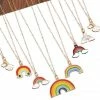 Lola + The Boys Girls Rainbow Charm Necklace