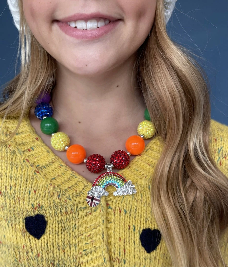Wholesale π€© Lola + The Boys π§ Girls Rainbow Crystal Gum-ball Necklace π₯° 5 Lola + The Boys Girls Rainbow Crystal Gum-ball Necklace