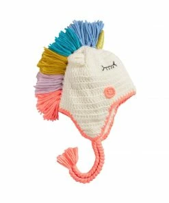 Lola + The Boys Unicorn Rainbow Knit Hat