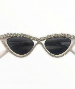 Lola + The Boys White Crystal Wing Sunglasses Girls