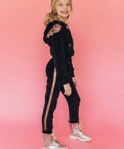 Lola + The Boys Angel Wing Velour Set Girls