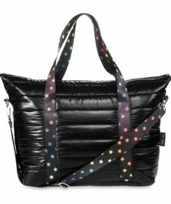 Top Trenz Girls Metallic Tufted Weekender Bags