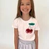Lola + The Boys Beaded Gem Cherry T-Shirt New Arrivals