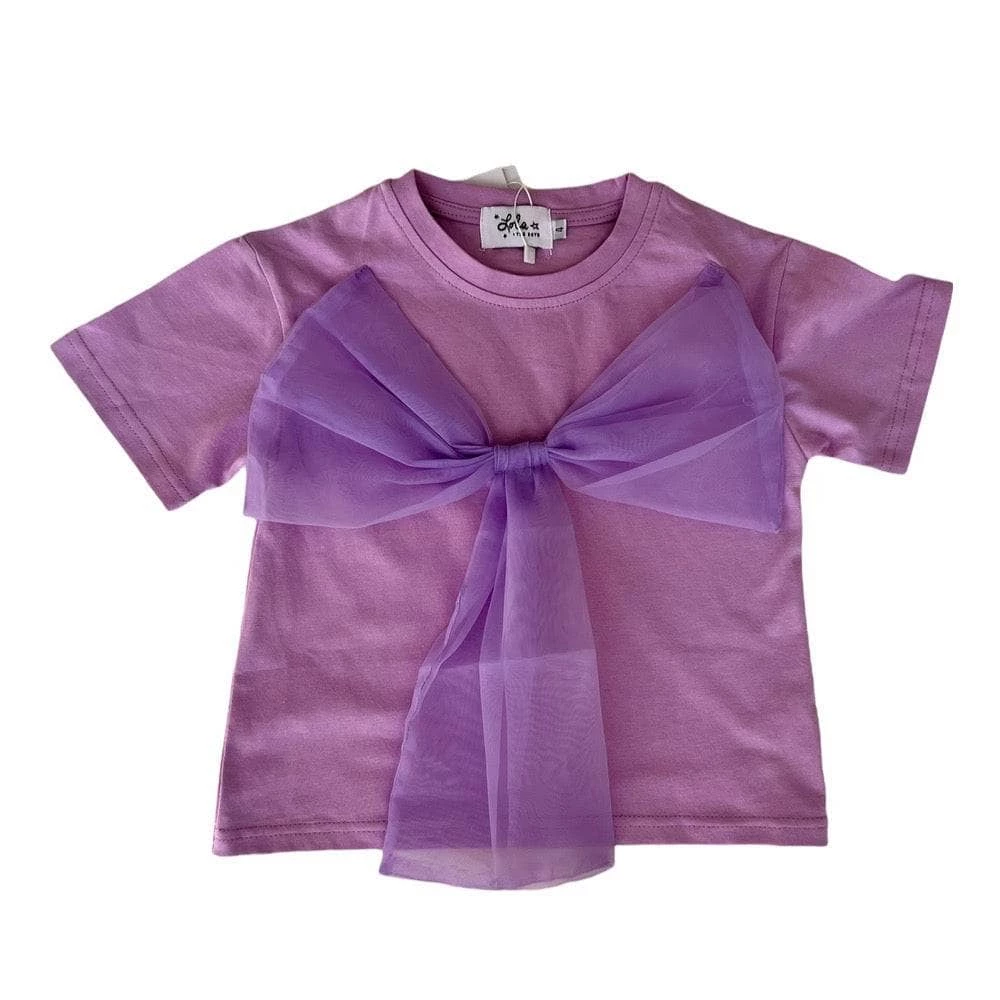 Buy 🥰 Lola + The Boys Big Bow T-Shirt New Arrivals ⭐ 4 Lola + The Boys Big Bow T-Shirt New Arrivals