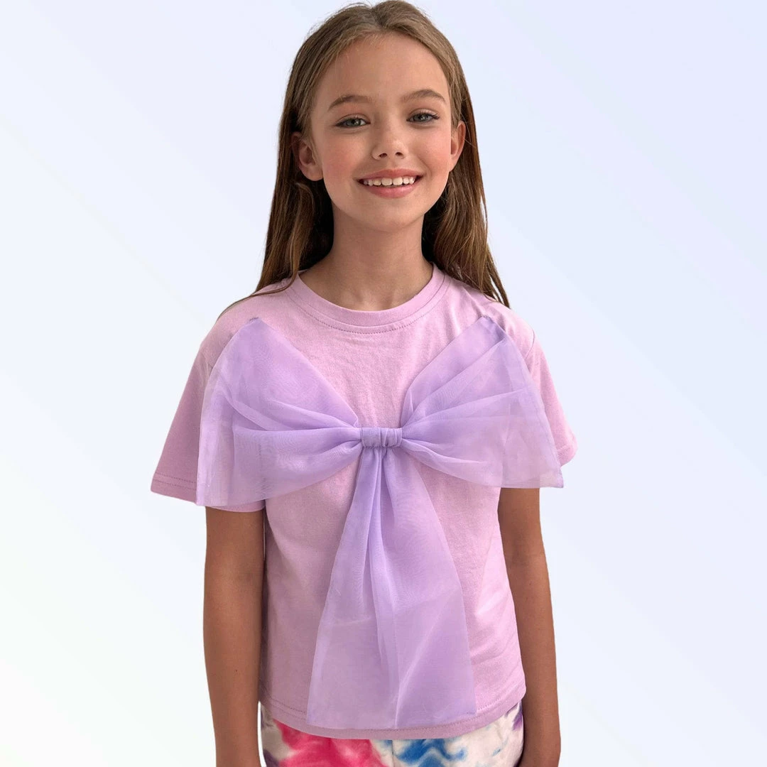 Buy 🥰 Lola + The Boys Big Bow T-Shirt New Arrivals ⭐ 3 Lola + The Boys Big Bow T-Shirt New Arrivals