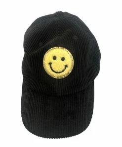 Lola + The Boys Girls Black Smiley Baseball Hat