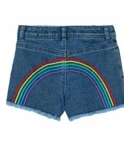 Promo ๐คฉ Lola + The Boys ๐ง Girls Embroidered Rainbow Denim Shorts โญ 9 Lola + The Boys Girls Embroidered Rainbow Denim Shorts