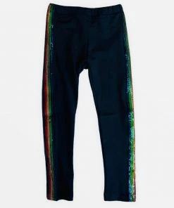 Lola + The Boys New Arrivals Rainbow Sequin Stripe Leggings