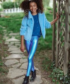 Lola + The Boys Rainbow Faux Fur Coat Baby Blue New Arrivals