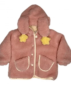 Lola + The Boys Girls Fluffy Bunny Star Coat