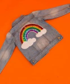 Lola + The Boys Somewhere Over The Rainbow Denim Jacket Girls