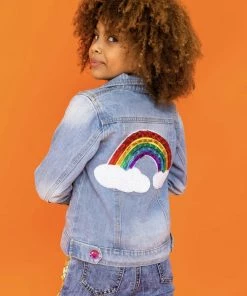 Lola + The Boys Somewhere Over The Rainbow Denim Jacket Girls