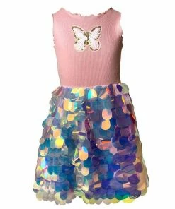 Lola & The Boys Butterfly Paillette Dress