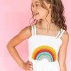 Discount 😍 Lola + The Boys 👧 Girls Crystal Rainbow Sun 👗 Dress 👏 2 Lola + The Boys Girls Crystal Rainbow Sun Dress