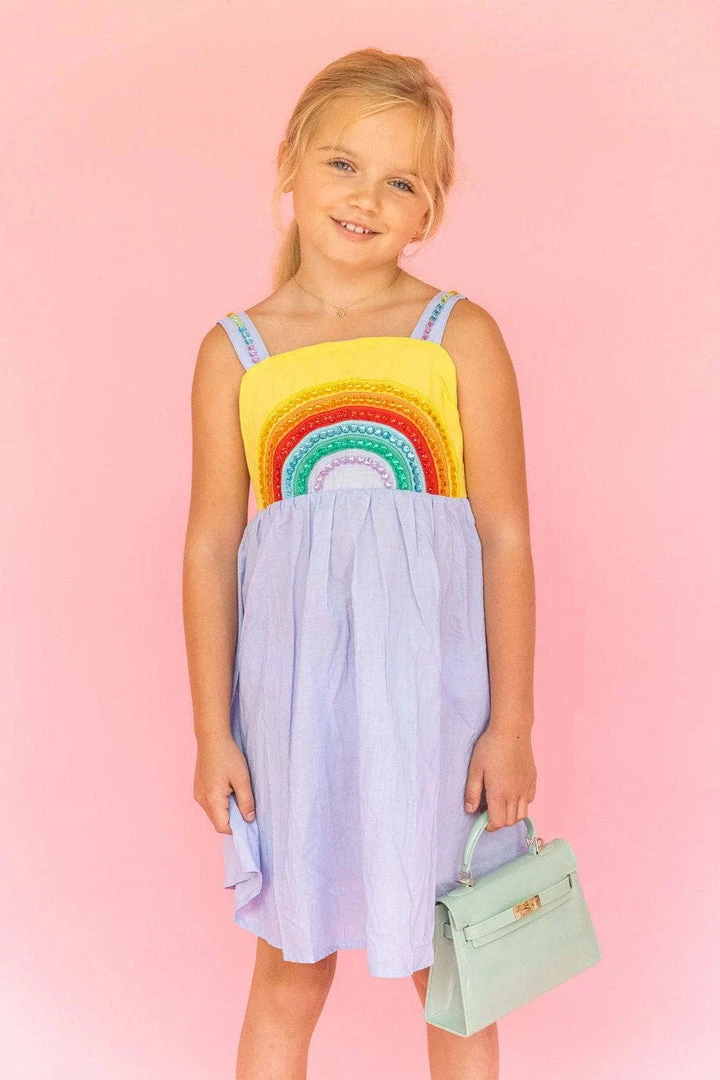 Discount ๐ Lola + The Boys ๐ง Girls Crystal Rainbow Sun ๐ Dress ๐ 7 Lola + The Boys Girls Crystal Rainbow Sun Dress
