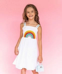Discount ๐ Lola + The Boys ๐ง Girls Crystal Rainbow Sun ๐ Dress ๐ 19 Lola + The Boys Girls Crystal Rainbow Sun Dress