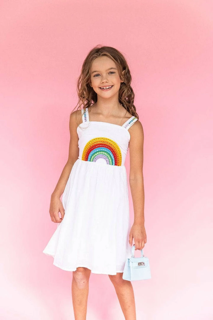 Discount ๐ Lola + The Boys ๐ง Girls Crystal Rainbow Sun ๐ Dress ๐ 11 Lola + The Boys Girls Crystal Rainbow Sun Dress