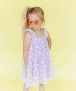 Lola + The Boys Daisy Lavender Tulle Dress Girls