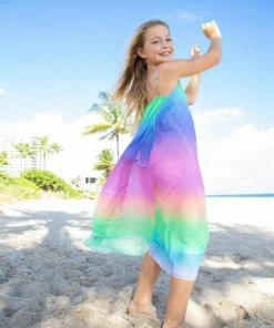 Lola + The Boys Rainbow Ombre Gem Dress