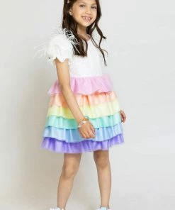 Lola + The Boys New Arrivals Satin Rainbow Dream Dress