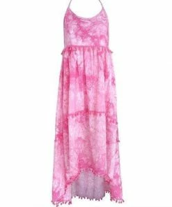 Lola + The Boys St. Barths Tie Dye Pom Pom Dress