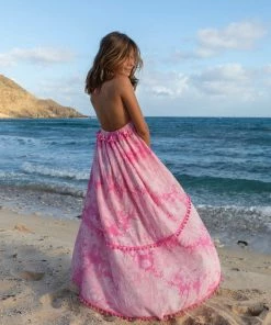 Lola + The Boys St. Barths Tie Dye Pom Pom Dress