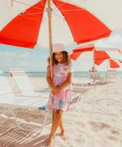 Lola + The Boys Tie Dye Patch Short Sleeve Dress Girls