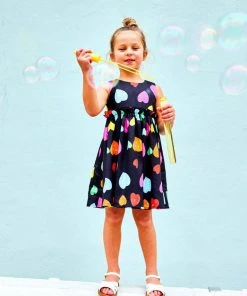 Lola + The Boys Rainbow Heart Dress