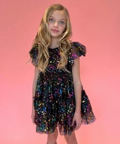 Lola + The Boys Shining Rainbow Star Tulle Dress