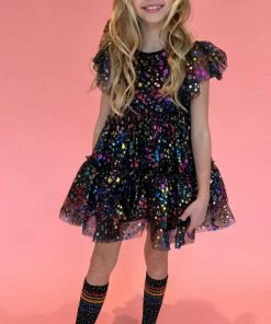 Lola + The Boys Shining Rainbow Star Tulle Dress