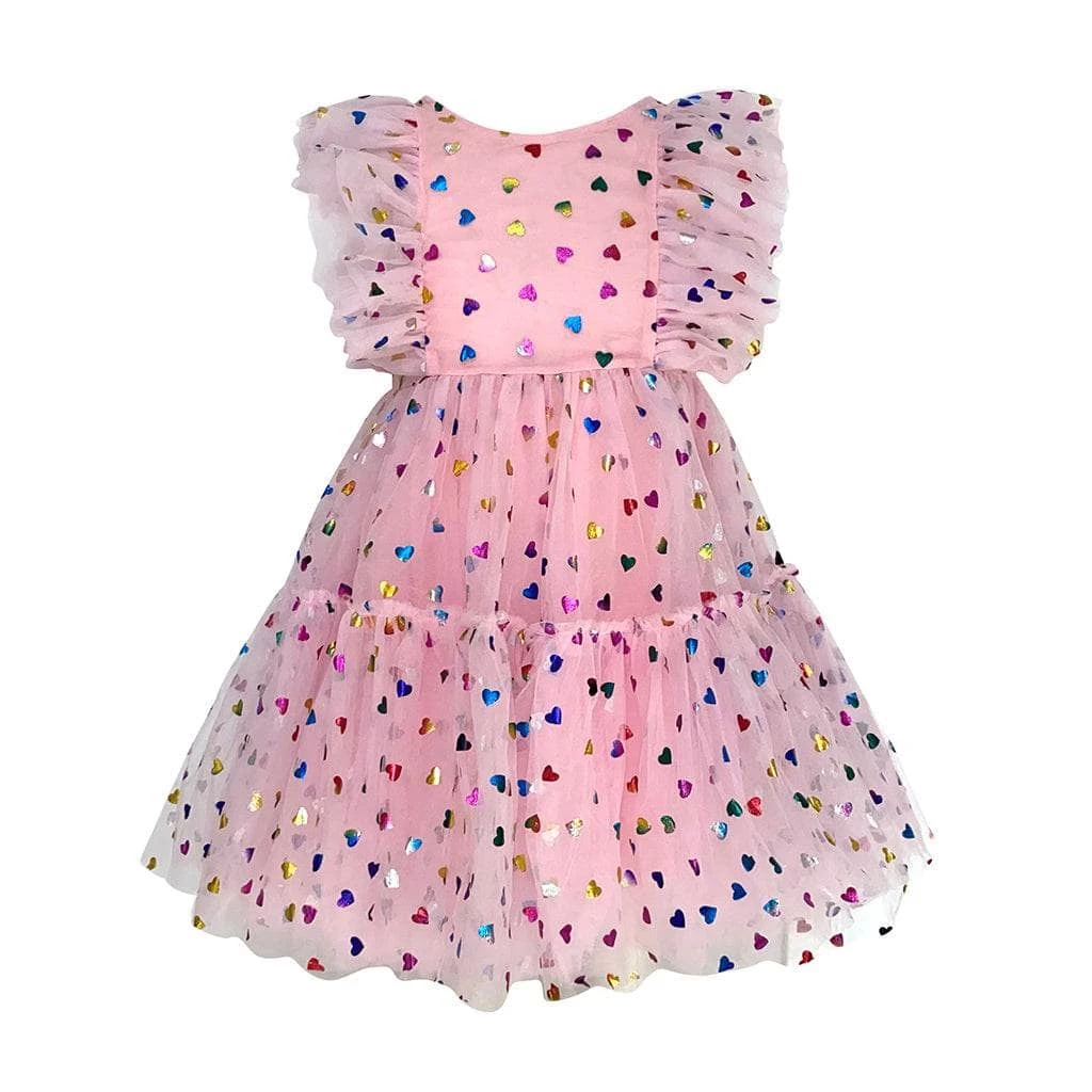 Best reviews of 👏 Lola + The Boys Foil Rainbow Hearts Tulle 👗 Dress 😉 4 Lola + The Boys Foil Rainbow Hearts Tulle Dress