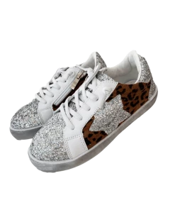 Lola + The Boys Cheetah Glitter Star Sneaker