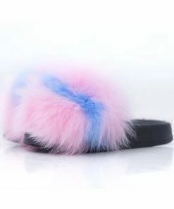 Lola + The Boys Cotton Candy Faux Fur Slides Girls