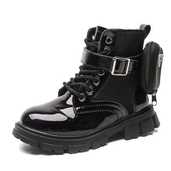 Best deal π₯ Lola + The Boys π§ Girls Patent Leather Combat π₯Ύ Boots π 3 Lola + The Boys Girls Patent Leather Combat Boots