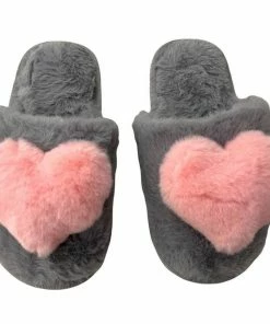 Lola + The Boys Fuzzy Heart Slippers New Arrivals