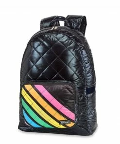 Lola + The Boys Glossy Black Rainbow Backpack