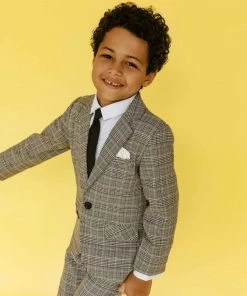 Lola + The Boys New Arrivals Grey Plaid Piece Suit
