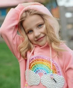 Lola + The Boys Happy Rainbow Candy Hoodie Girls