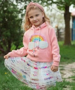 Lola + The Boys Happy Rainbow Candy Hoodie Girls