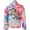 Lola + The Boys Rainbow Tie Dye Unicorn Hoodie Girls