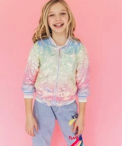 Lola + The Boys Icy Ombre Sequin Jacket