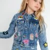 Lola + The Boys Girls All About The Patch Crop Denim Jacket