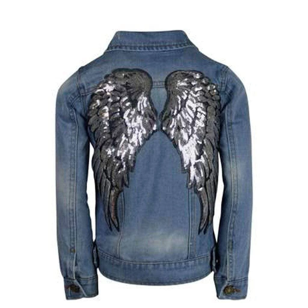 Discount ๐ฅฐ Lola & The Boys ๐ง Girls Angel Wings Denim Jacket ๐ 3 Lola & The Boys Girls Angel Wings Denim Jacket
