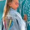 Cheap 😀 Lola & The Boys Beaded Dreamer Denim Jacket 👧 Girls 🔥 1 Lola & The Boys Beaded Dreamer Denim Jacket Girls